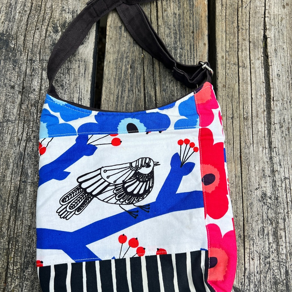 Handcrafted Marimekko fabric bag made by local artisan!